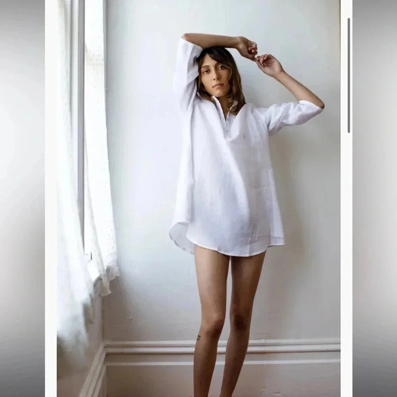 jess brown Tops - Jess Brown Atelier Tunic in Moon Linen